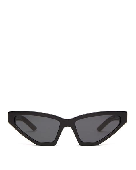 prada black angular cat-eye sunglasses|Prada catwalk sunglasses black.